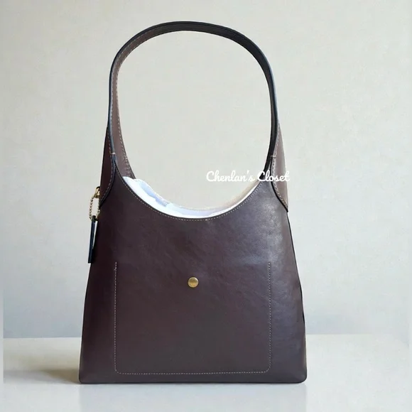 Coach Brooklyn Maple Brown Color Leather Shoulder Bag 28 - Picture 7 of 13